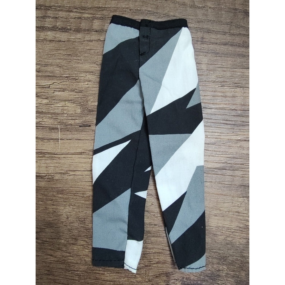 GI Joe Action Figure Clothing Camo Pants Military Urban Snap Black White Gray